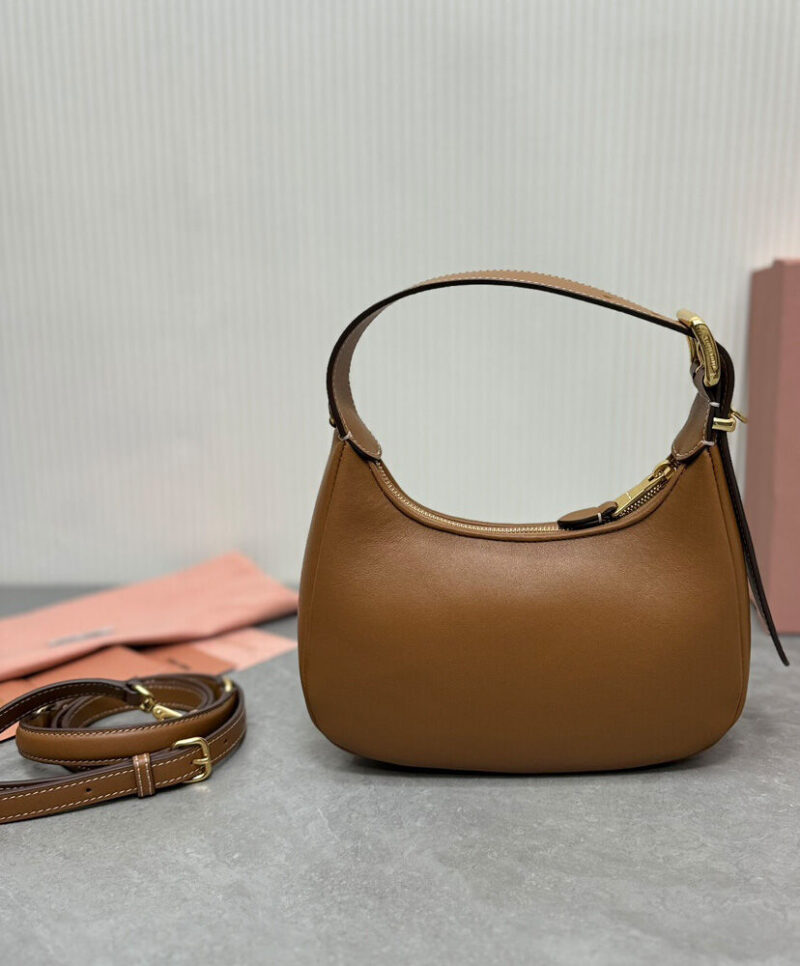 Miumiu Leather Hobo Bag 5BC161 Coffee